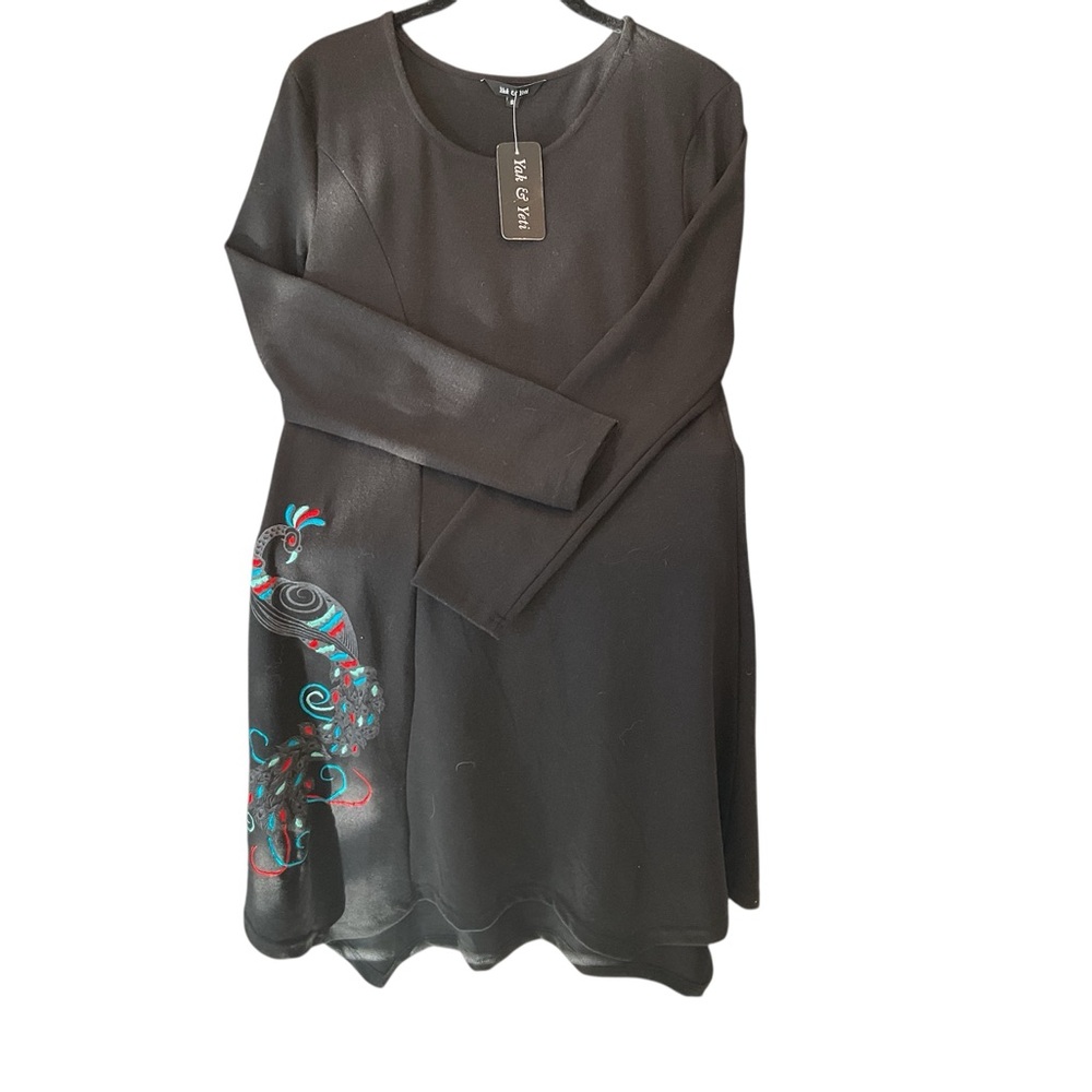Yak & Yeti Embroidered knit dress NWT